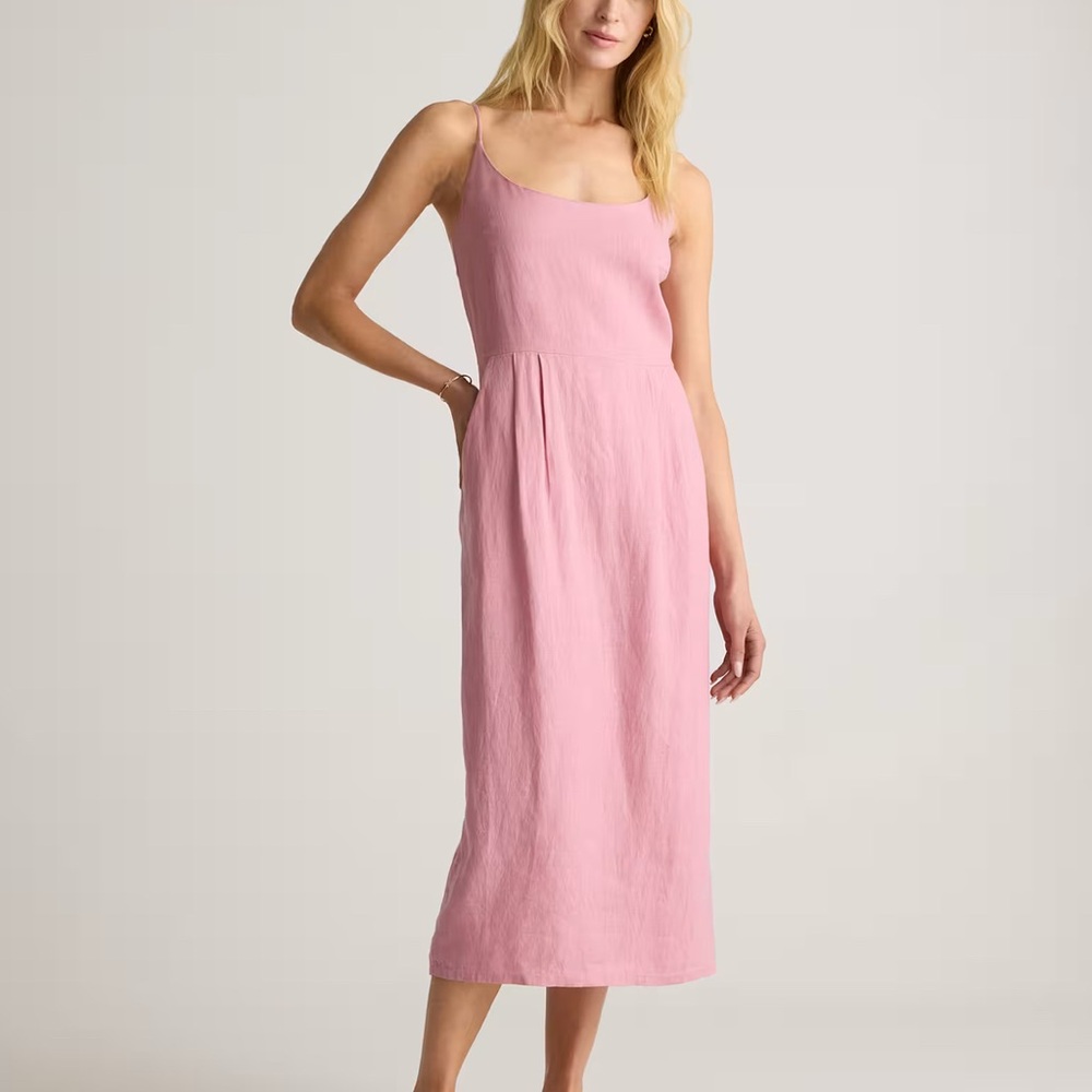 Quince Pink Spaghetti Strap Midi Sundress